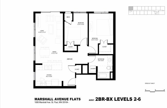 Floorplan - Marshall Avenue Flats