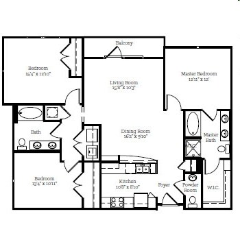 3BR/2.5BA - Serrano