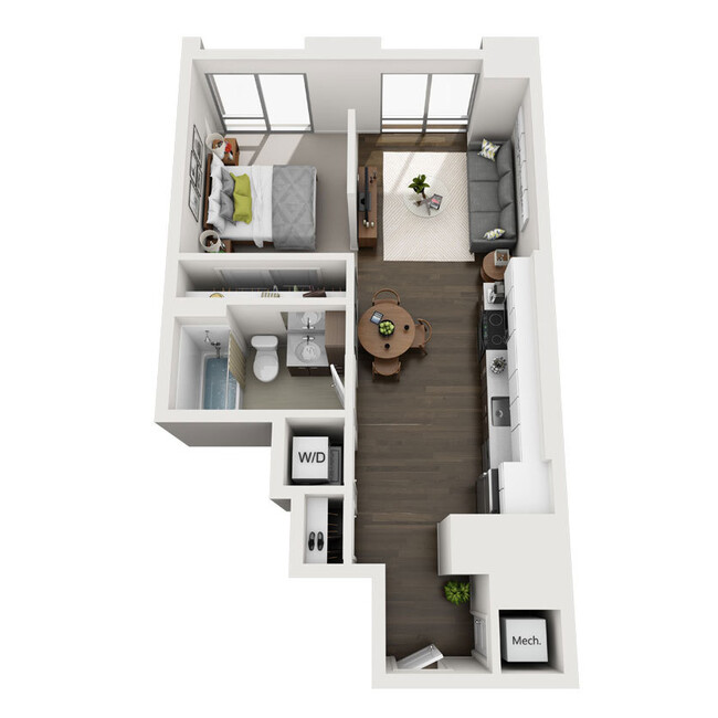 The Dianne - 1x1 JR A - 1 Beds - 1 Baths - 575 Sq. ft. - Dianne