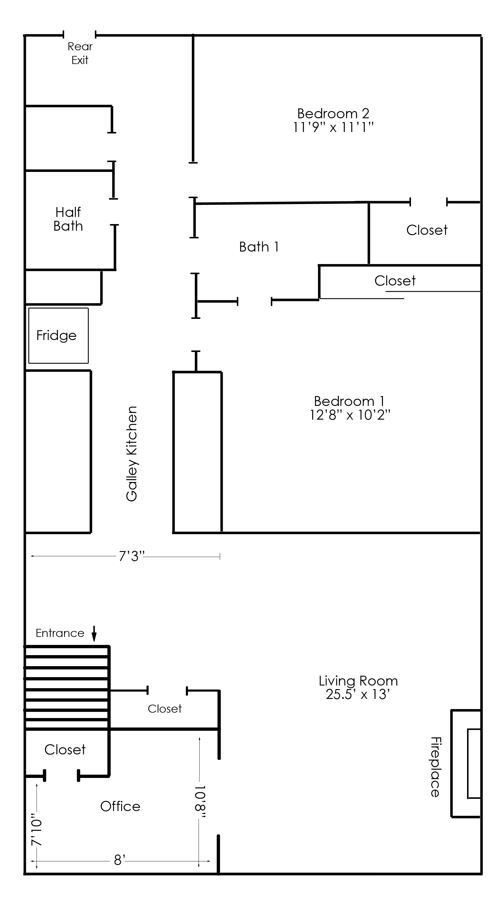 713 S Claremont, Apt 1, Apt 2 - Floorplan - Harris Point Chicago