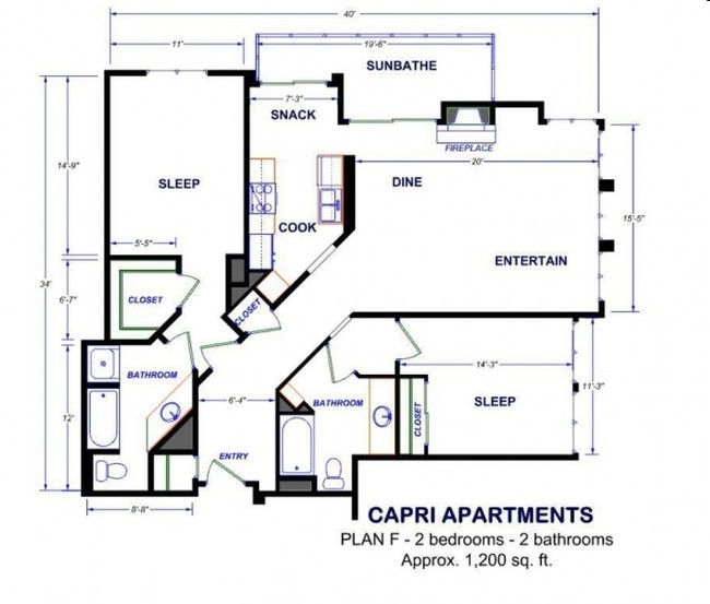 Plan - F - Capri Apartments