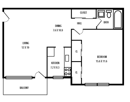 1BR/1BA - Fountain Park