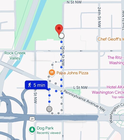 To Francis Dog Park in the West End - 2515 K St NW