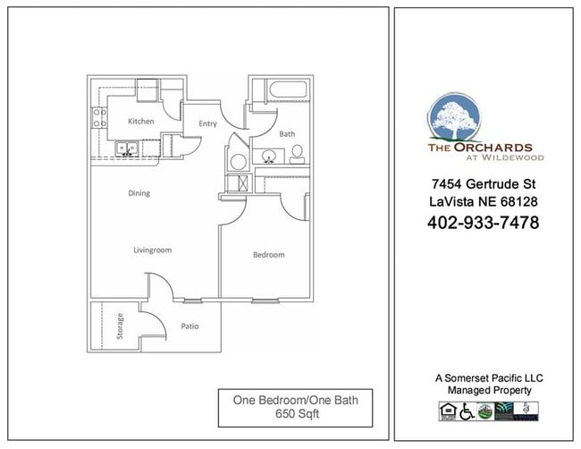 ORCH-One Bedroom FP - The Orchards at Wildewood Apartments