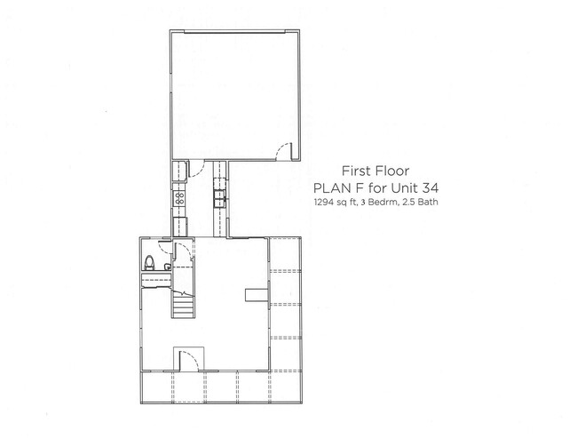 First Floor Plan – 1,294 sq. ft. - Hansen Place