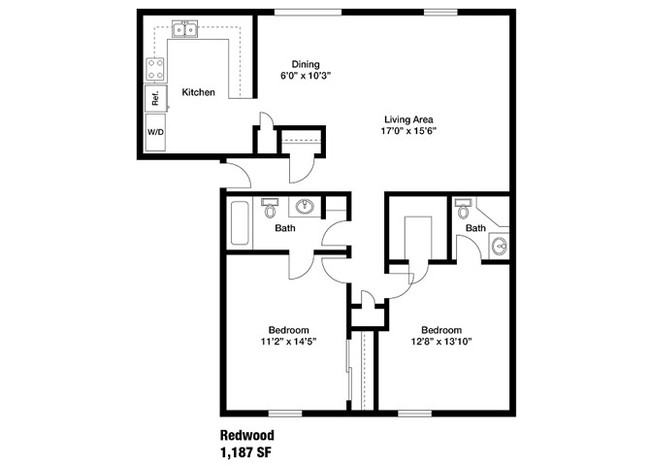 Floorplan - WatersEdge Denton Apartments