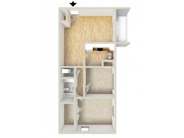 Two bedroom floor plan - Glen Eagle Village Apartments