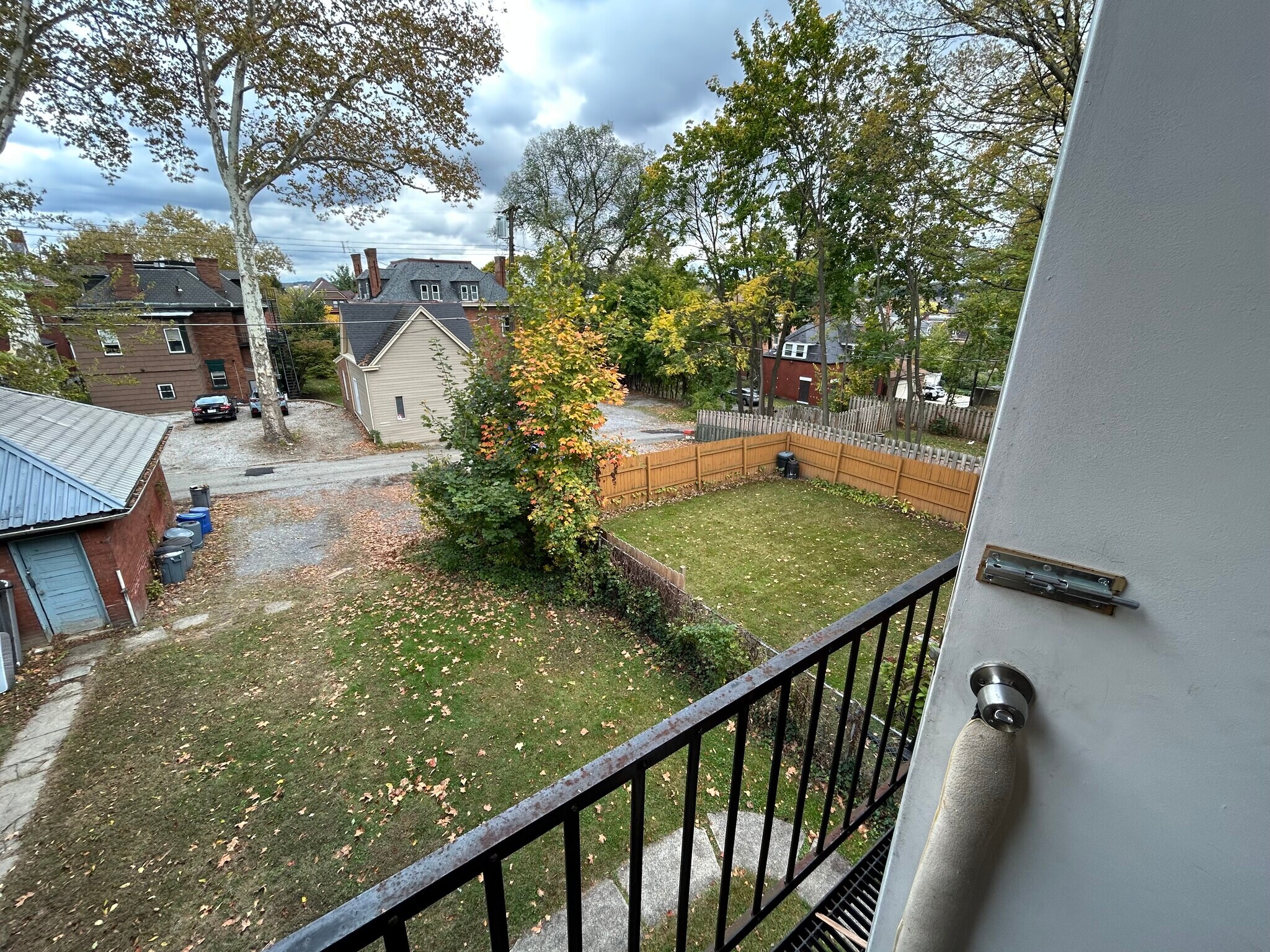 View from fire escape to parking in back - 339 S Aiken Ave