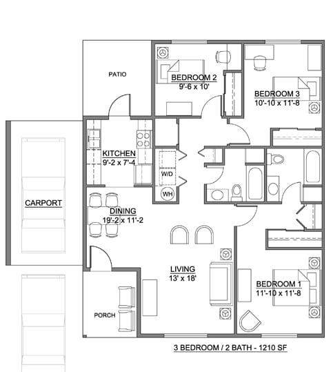 3BR/2BA 1210SF - Pendleton Heights Neighborhood