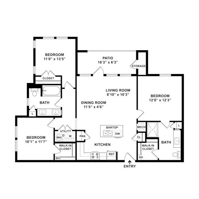 Floorplan - Palladium East Berry Street