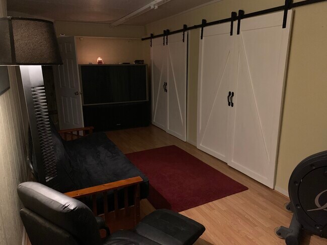 Downstairs - sitting area and storage - 224 Amber Sky Dr