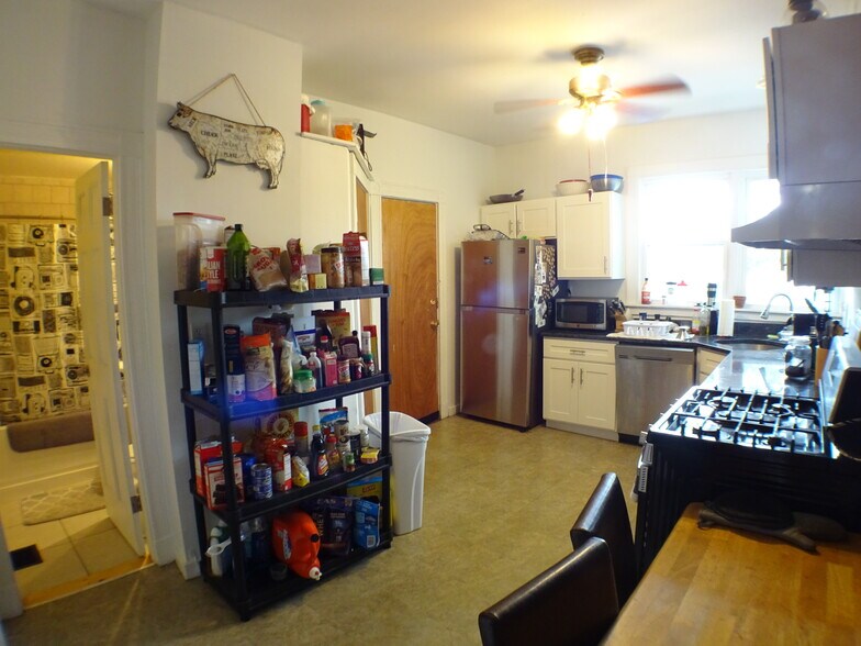 Kitchen view from end of hallway. - 2 Bay Street