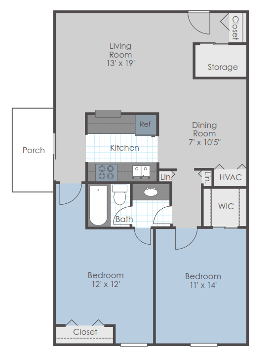 Floorplan - Kensington Manor Apartments