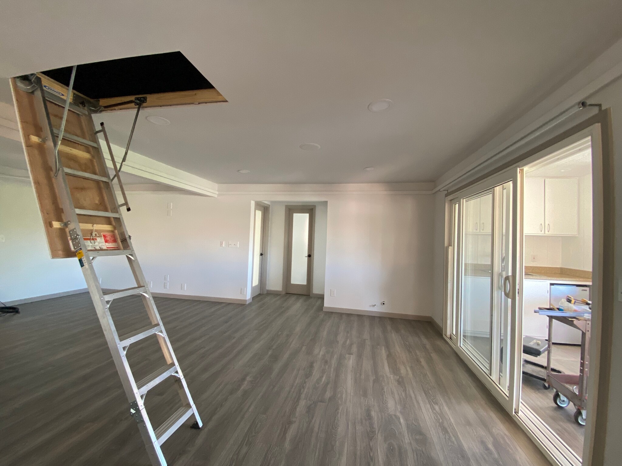 Pull down ladder attic access. - 3716 Claudine St