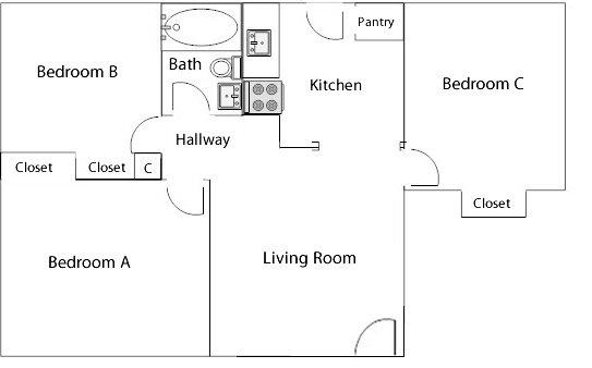 3BR/1BA - The Villas at Park Terrace