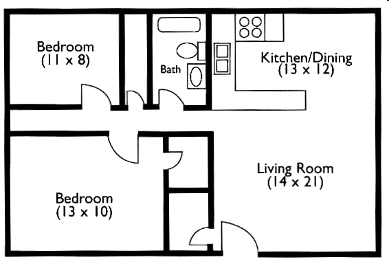 2BR/1BA - Village Manor Apartments
