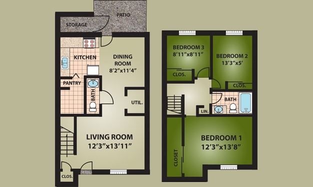 3BR/1.5BA - Hidden Ridge Apartments
