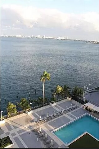 Balcony view of Biscayne Bay and the Pool Area - 600 NE 36th St