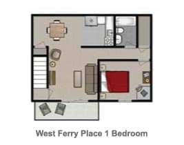 West Ferry Place 1 Bedroom - West Ferry Place Apartments