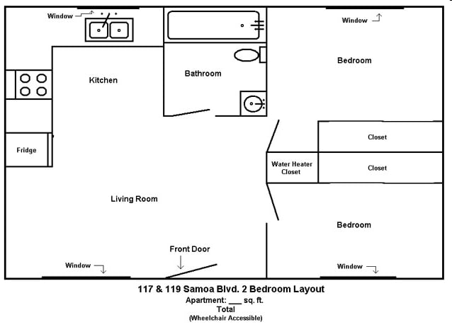 2BR/1BA - Brookside Apartments