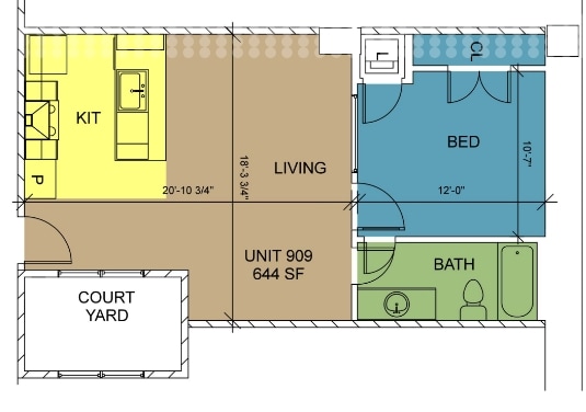 Floorplan - 8th and Main - All Utilities Included