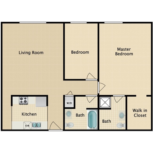 2Bd_1050.png - Parkridge Apartments