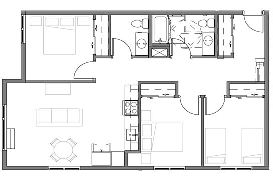 3 BEDROOM - Orchards of 82nd