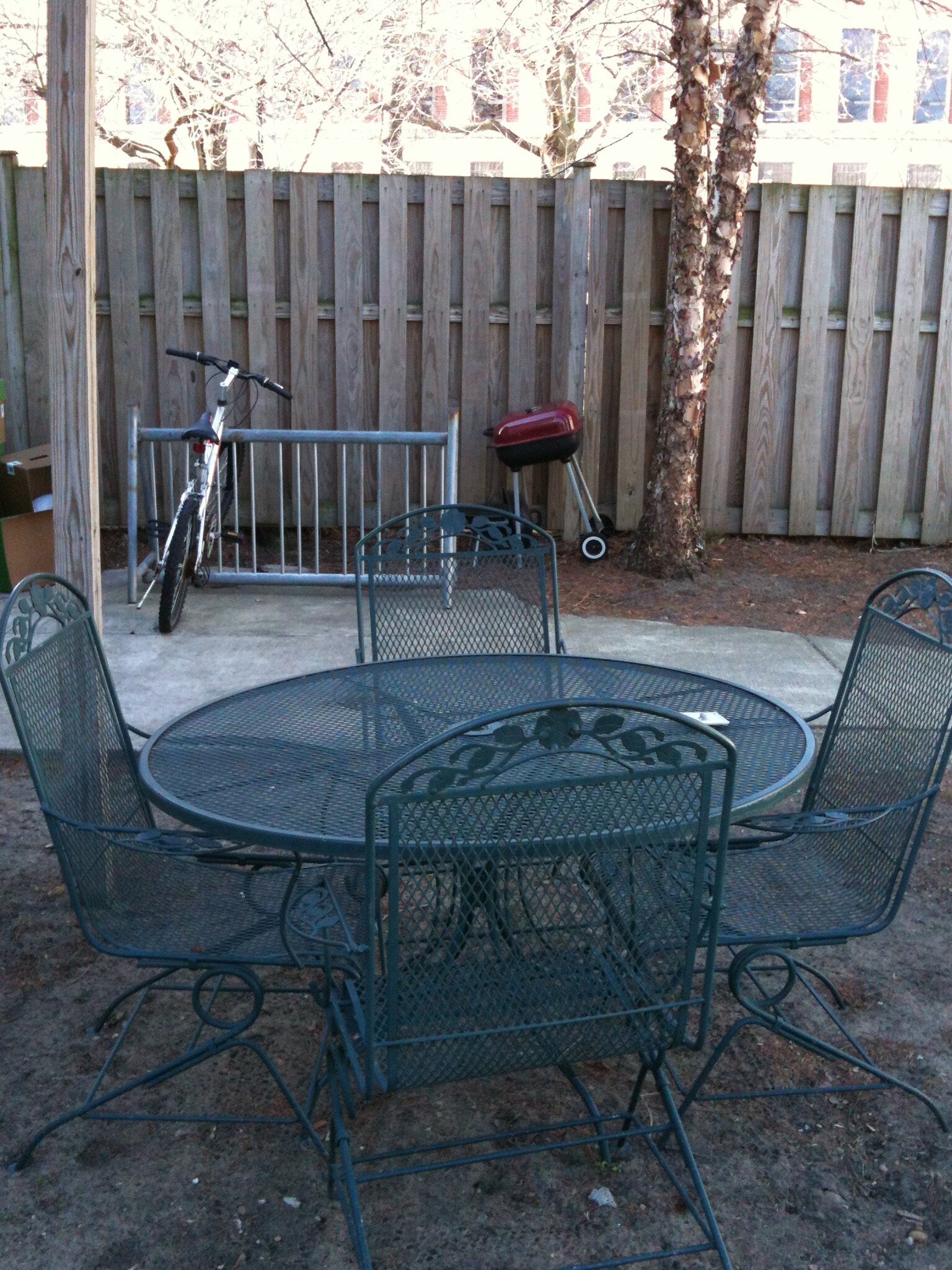 Patio furniture and bike rack - 1119 Foster St