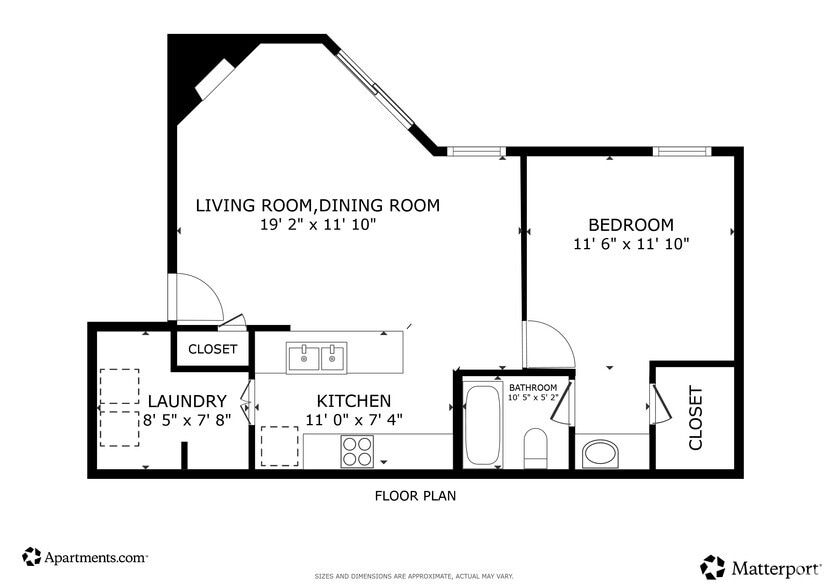 1BR, 1BA - A1 - Villas at Chase Oaks