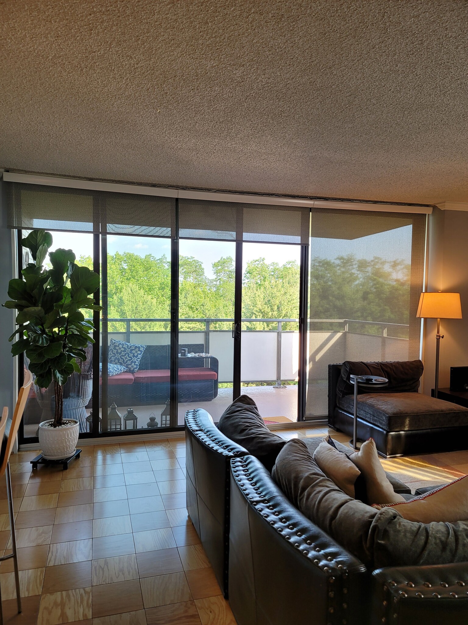 Living room and balcony view - 5225 Pooks Hill Rd