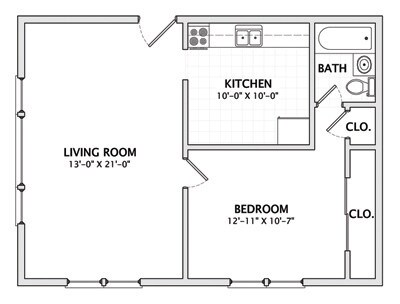 Floorplan - Smith Apartments @ 511 W Church
