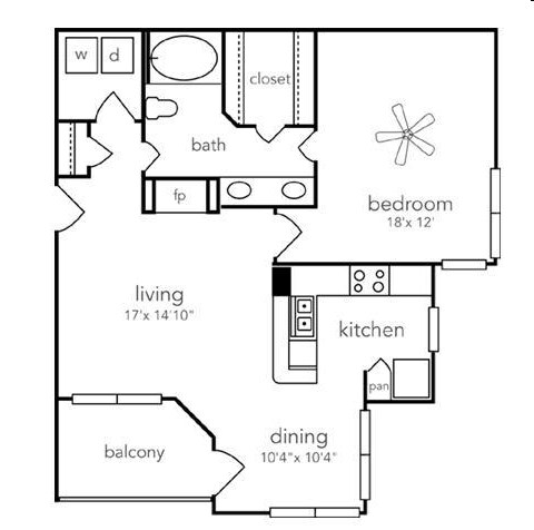 1BR/1BA - The Brazos