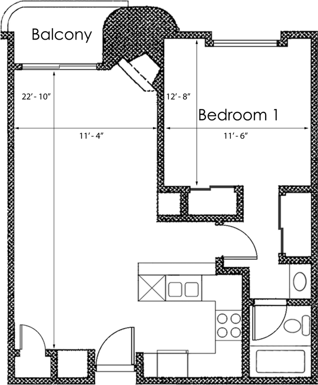 Floorplan - Midvale Court Apartments Westwood