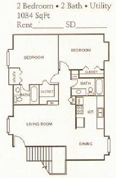 2 Bedroom, 2 Bath - Oak View Apartments