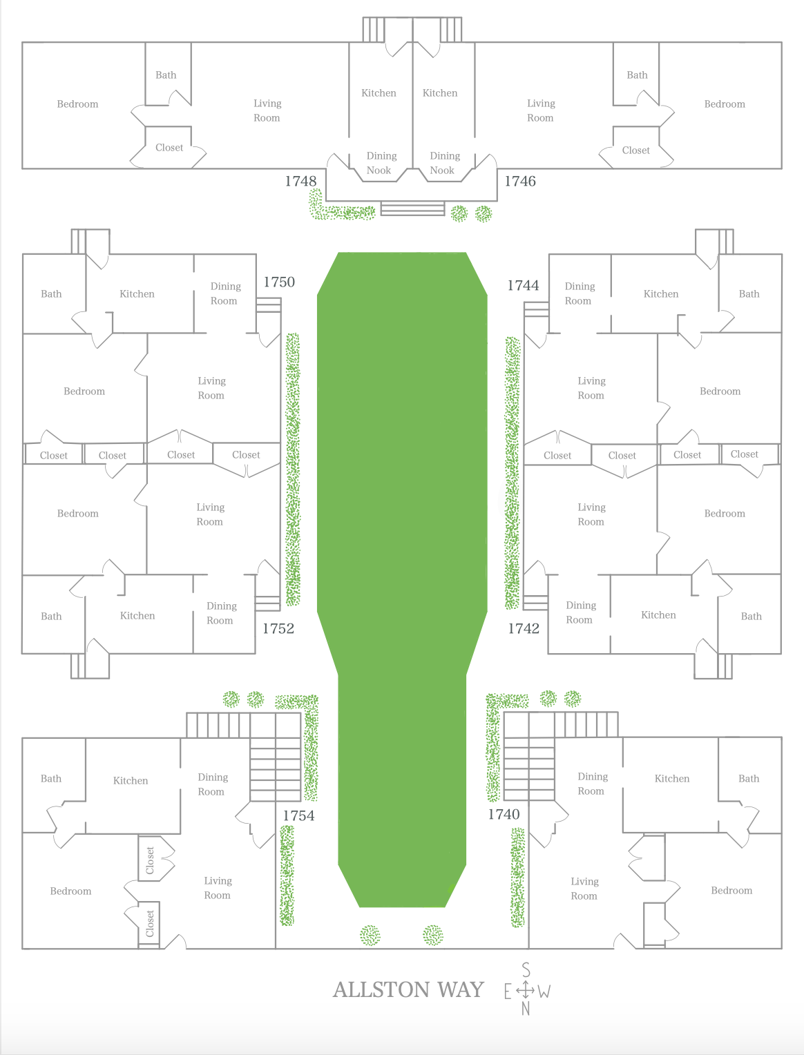 Courtyard Diagram - 1740 Allston Way