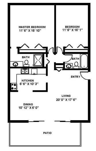 2BR/2BA - Kenilworth Apartments