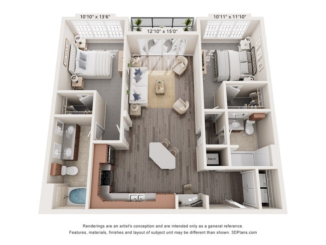 B8 Floorplan at Alpha Mill Apartments - Alpha Mill
