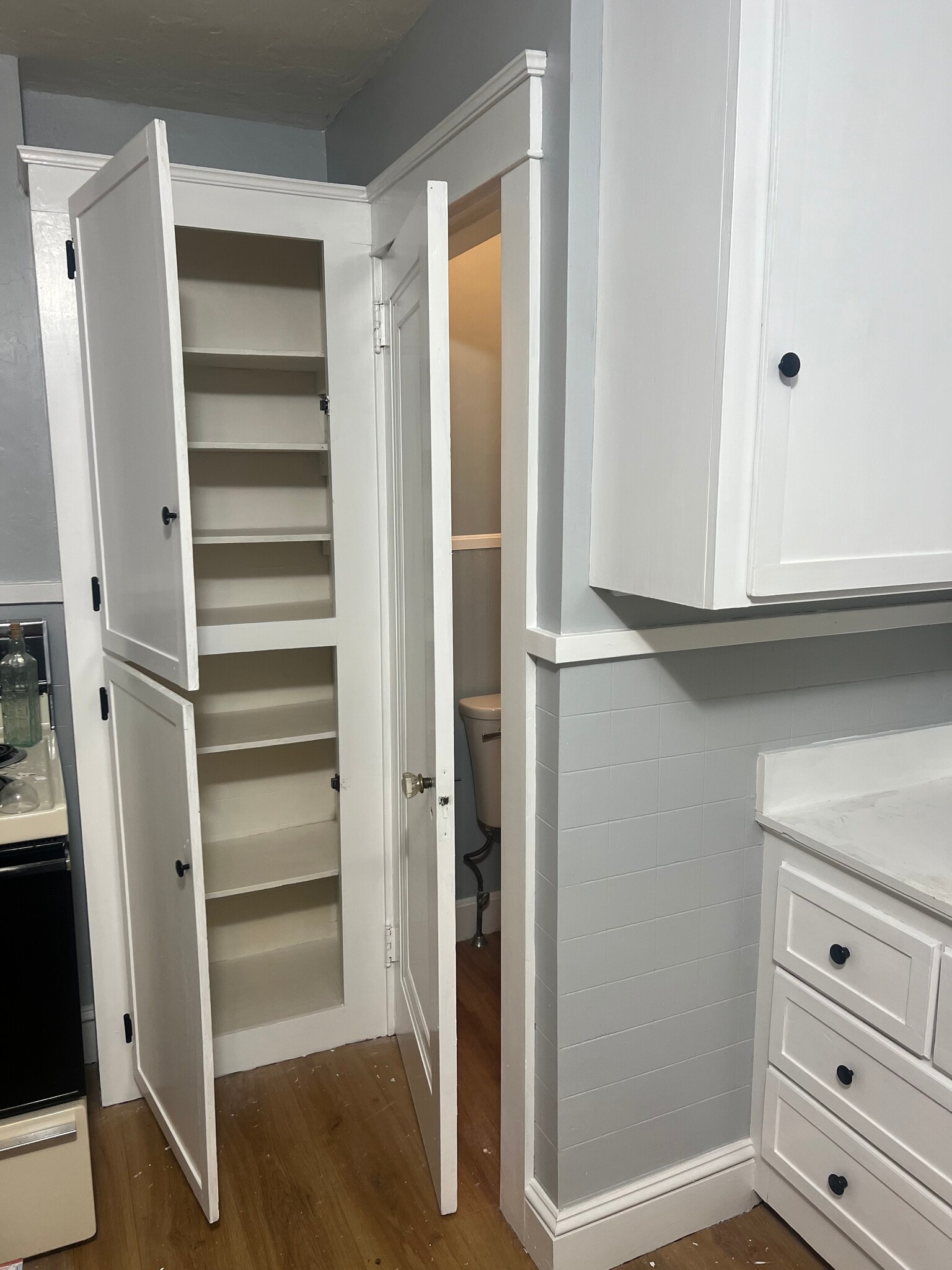 Kitchen storage shelves - 411 NE Main St