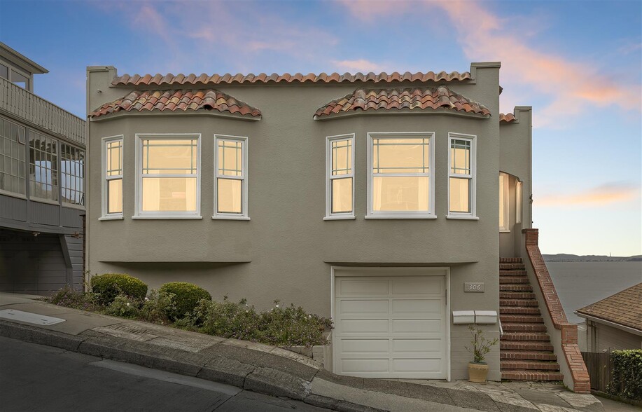 Whole top floor at twilight - 306 3rd St