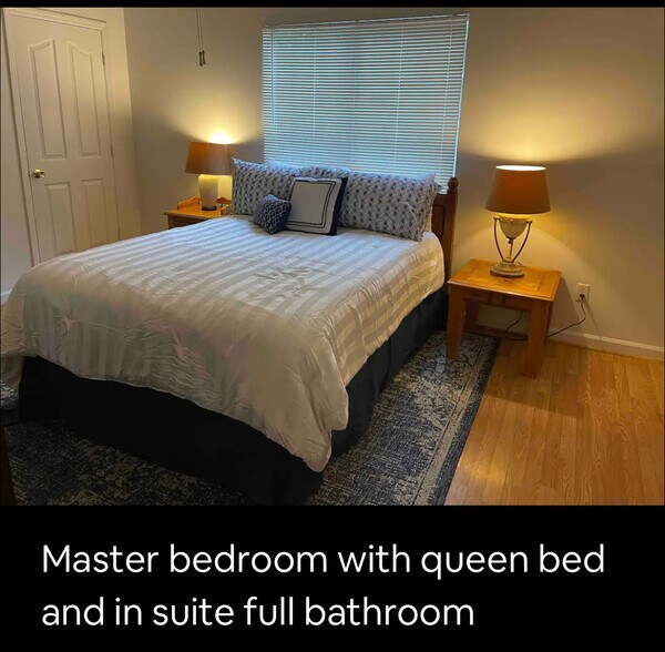 Master bedroom with large double closets and in suite bathroom - 161 Shelby Dr