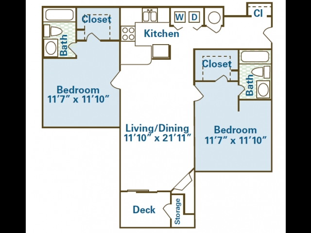 2BR/2BA - Woodberry Apartments