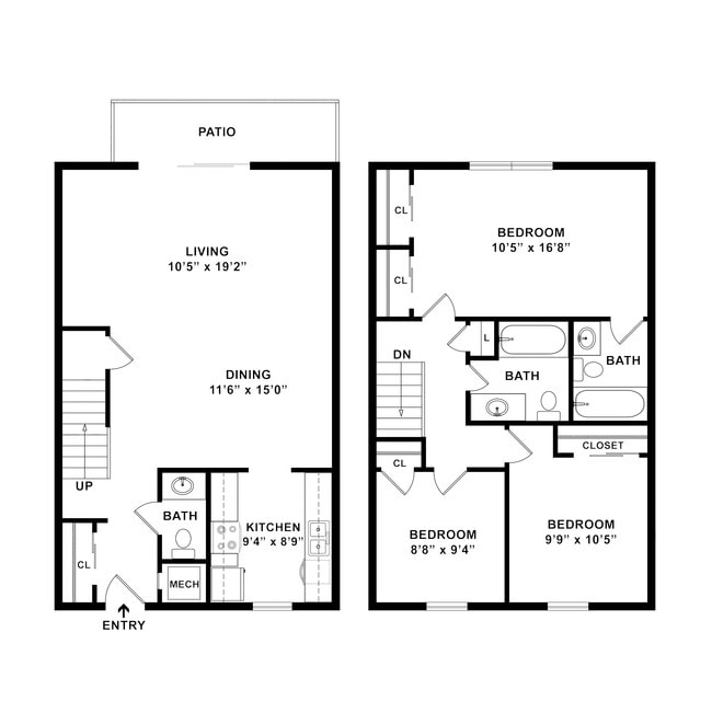 3 Bedroom Townhome Simcoe - Black Hawk Apartments