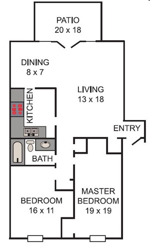 2BR/1BA - Chapel Hill Apartments