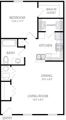 1BR/1BA - Cottages at Sheek Road Apartments