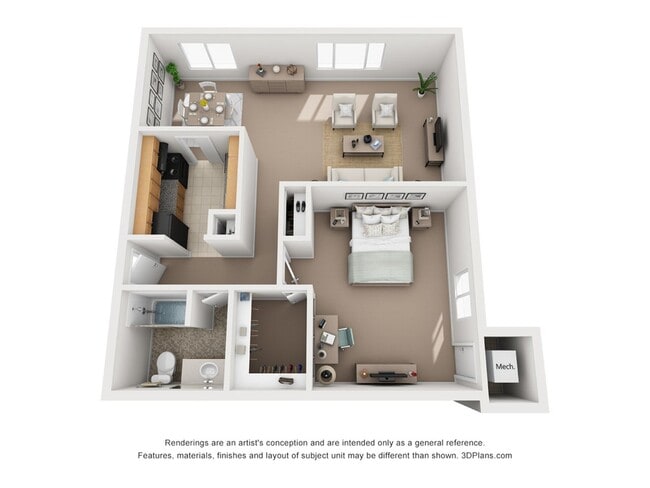 Sherwood Towers_1BR 1B_755 - Sherwood Towers Apartments