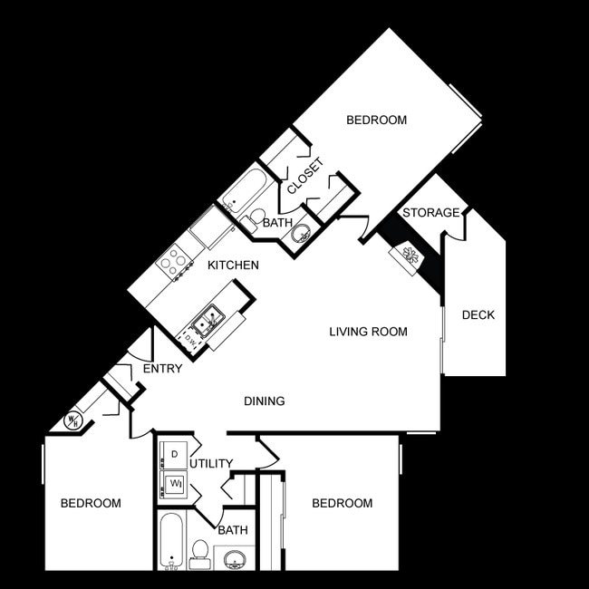 3BR/2BA - Parkwood Apartments