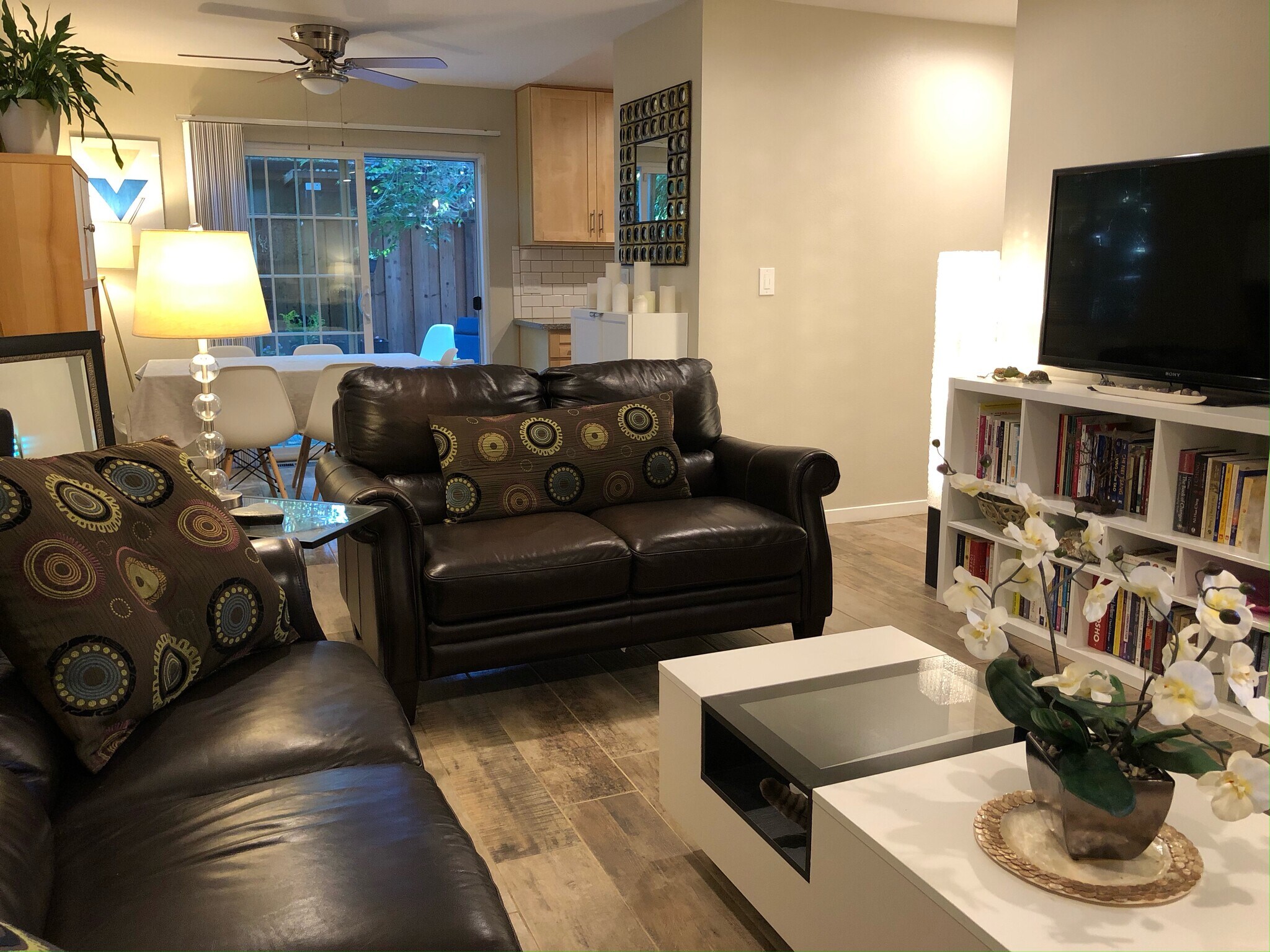 Furnished living room to show scale, another alternate view - 228 Madrone St
