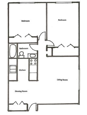 2BR/1BA - South View Apartments