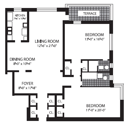 2BR/2BA - The Hyde Park
