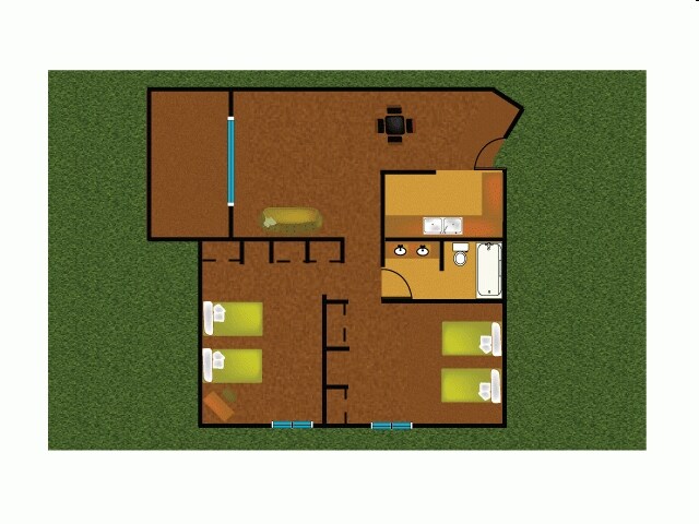 2 Bedroom, 1 Bathroom - River Park Apartments
